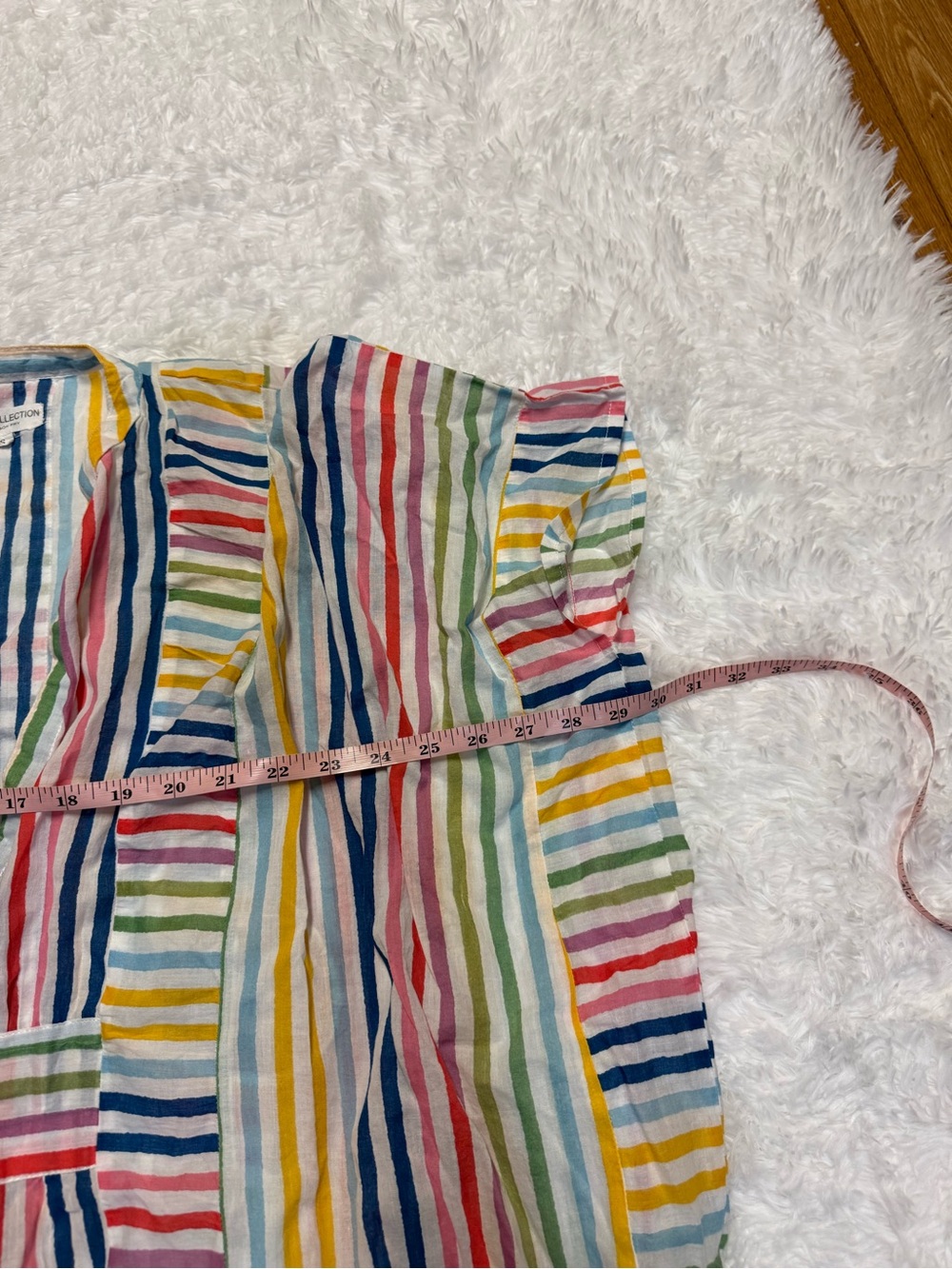 EMERSON FRY Short Caftan Coverup Rainbow Stripe - Picture 13 of 16